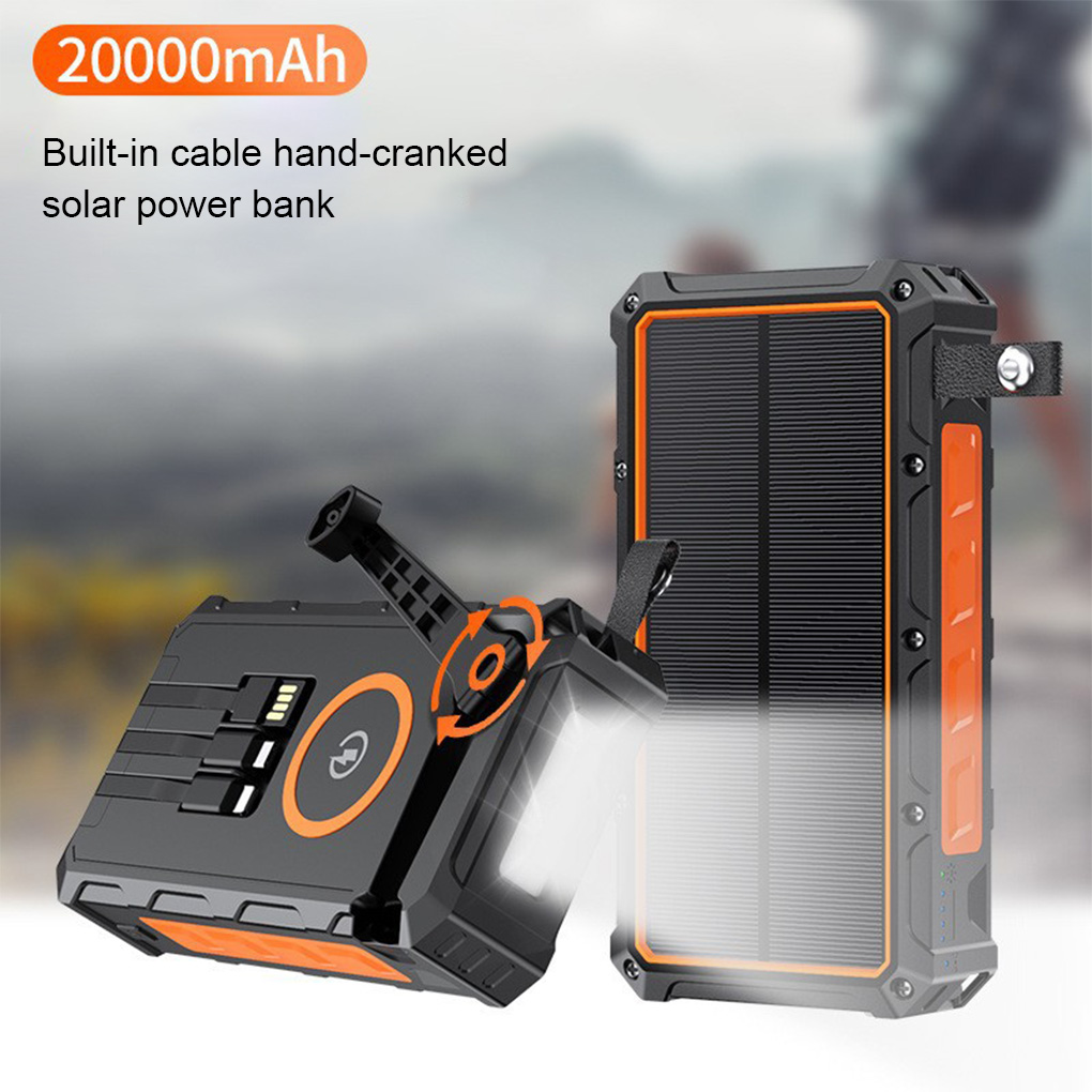 Solar Emergency Charger - Banco de energía con manivela Solar